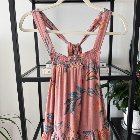 Free People Anita Desert Rose Combo Floral Ruffled Tiered Maxi Dress Size Small - Picture 5 of 12